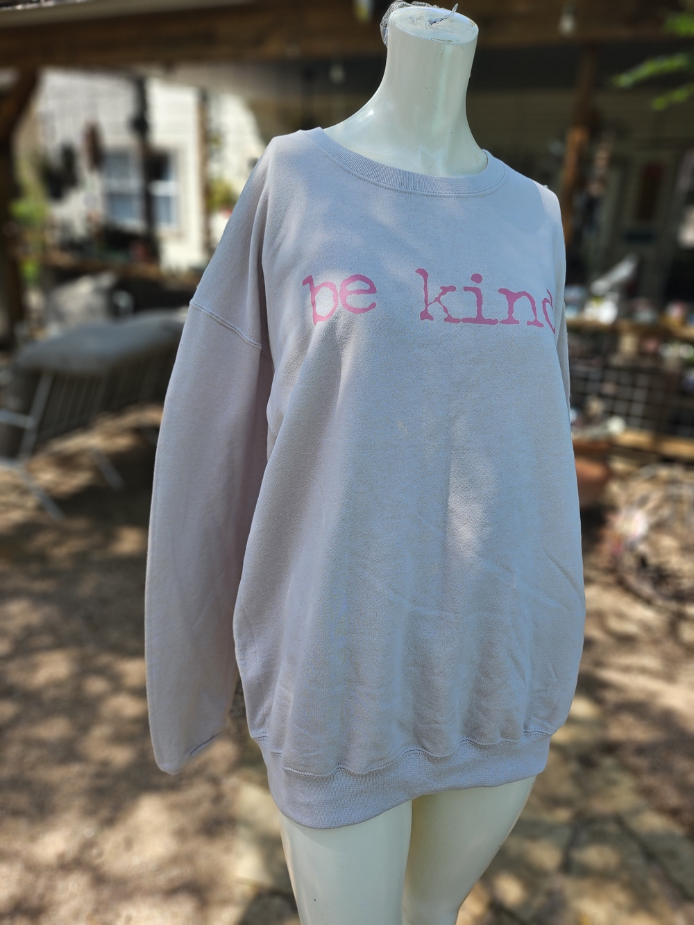 Jerzees BE KIND Neutral Beige Crewneck Sweatshirt L